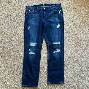7 FOR ALL MANKIND DISTRESSED JEANS